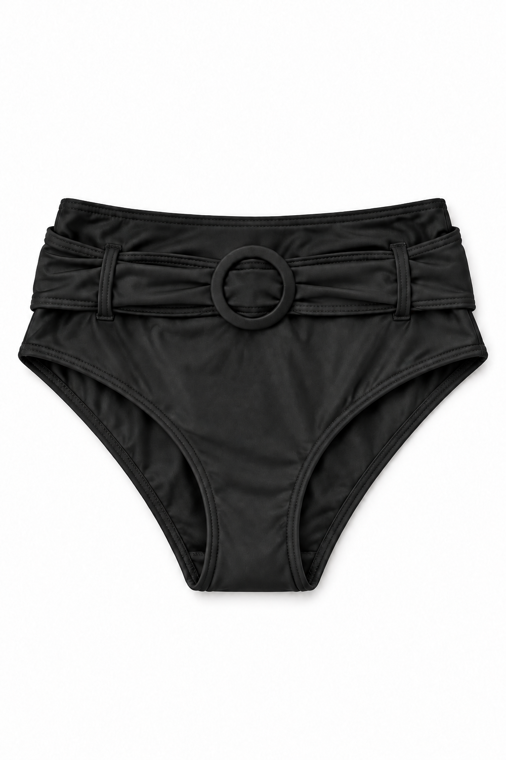 Black Ring-Belt High-Waist Bottom product view